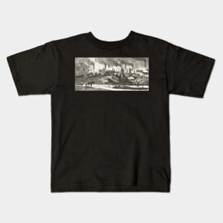 The Black Country, 19th century view of Oldbury, West Midlands, industrial revolution Kids T-Shirt